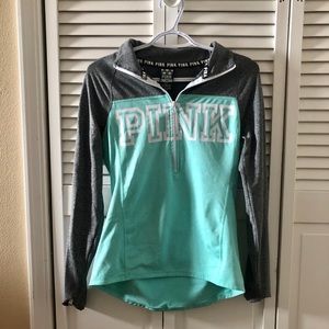 PINK mint/grey half zip